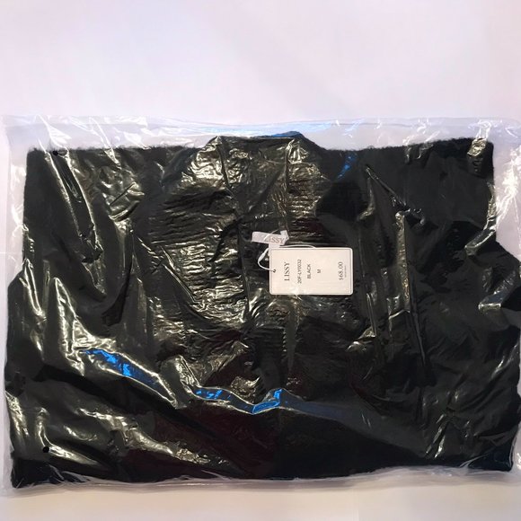 NWT LISSY warm wrap Sweater Blazer with front buttons, S,M,L,XL, Black - Picture 6 of 6